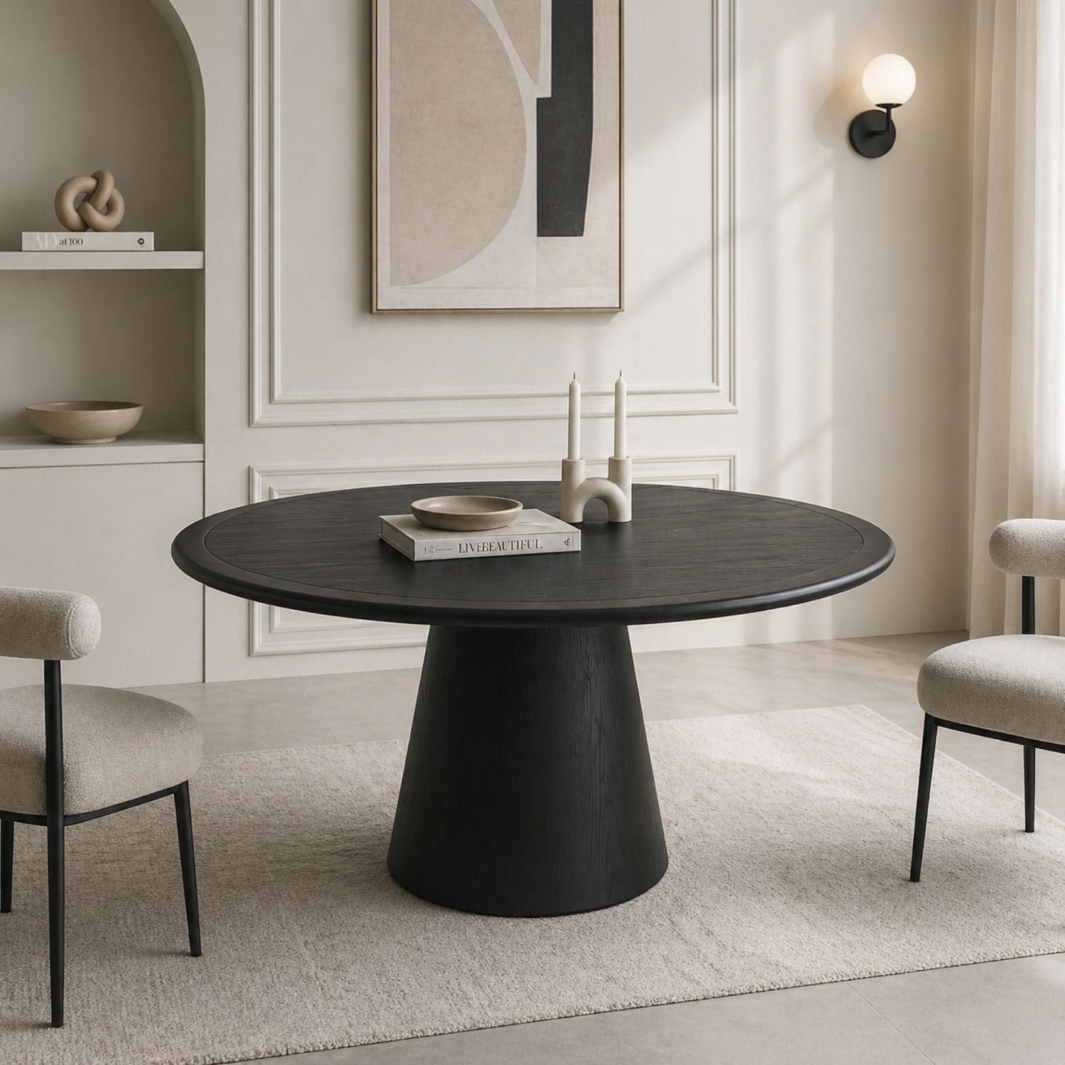 Nash 50" Round Dining Table - Black