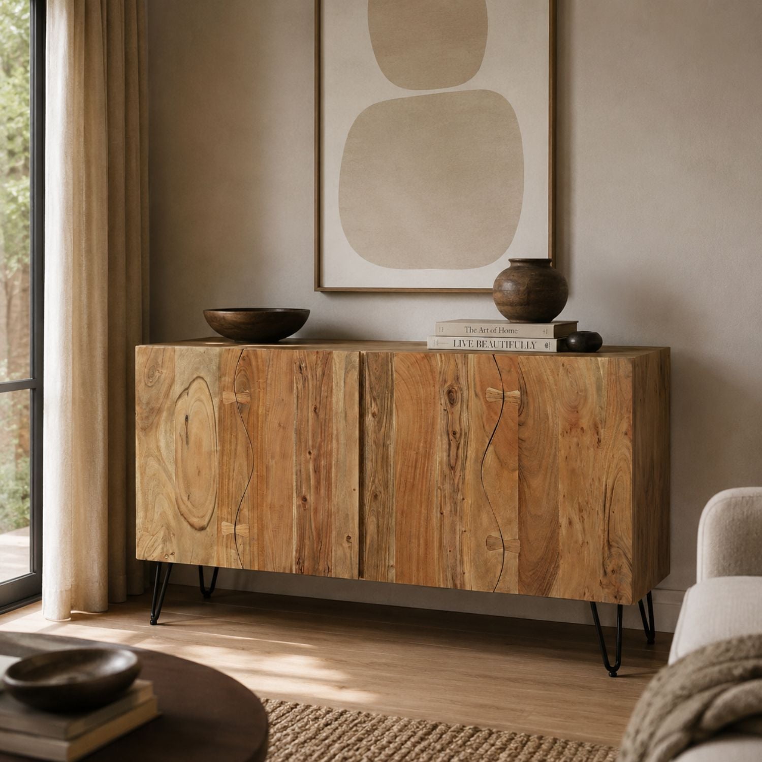 Nature's Edge Sideboard with 4 doors - Natural