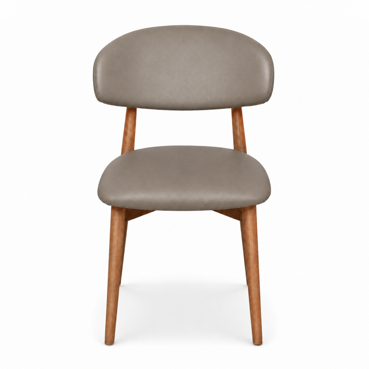 Nikari Faux Leather Dining Chair with Walnut Wood Legs – Clay