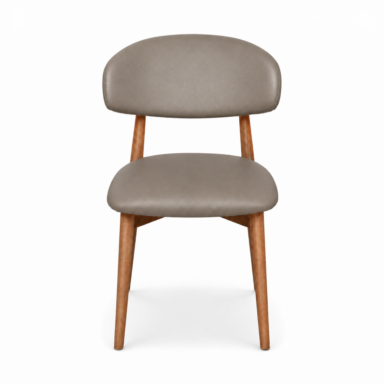 Nikari Faux Leather Dining Chair with Walnut Wood Legs – Clay