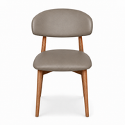 Nikari Faux Leather Dining Chair with Walnut Wood Legs – Clay