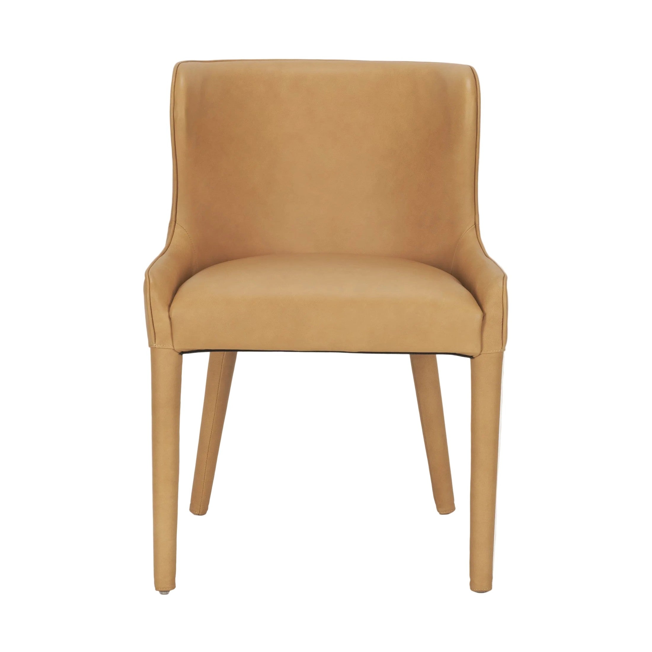 Nolan Slope Tan Leather Dining Chair