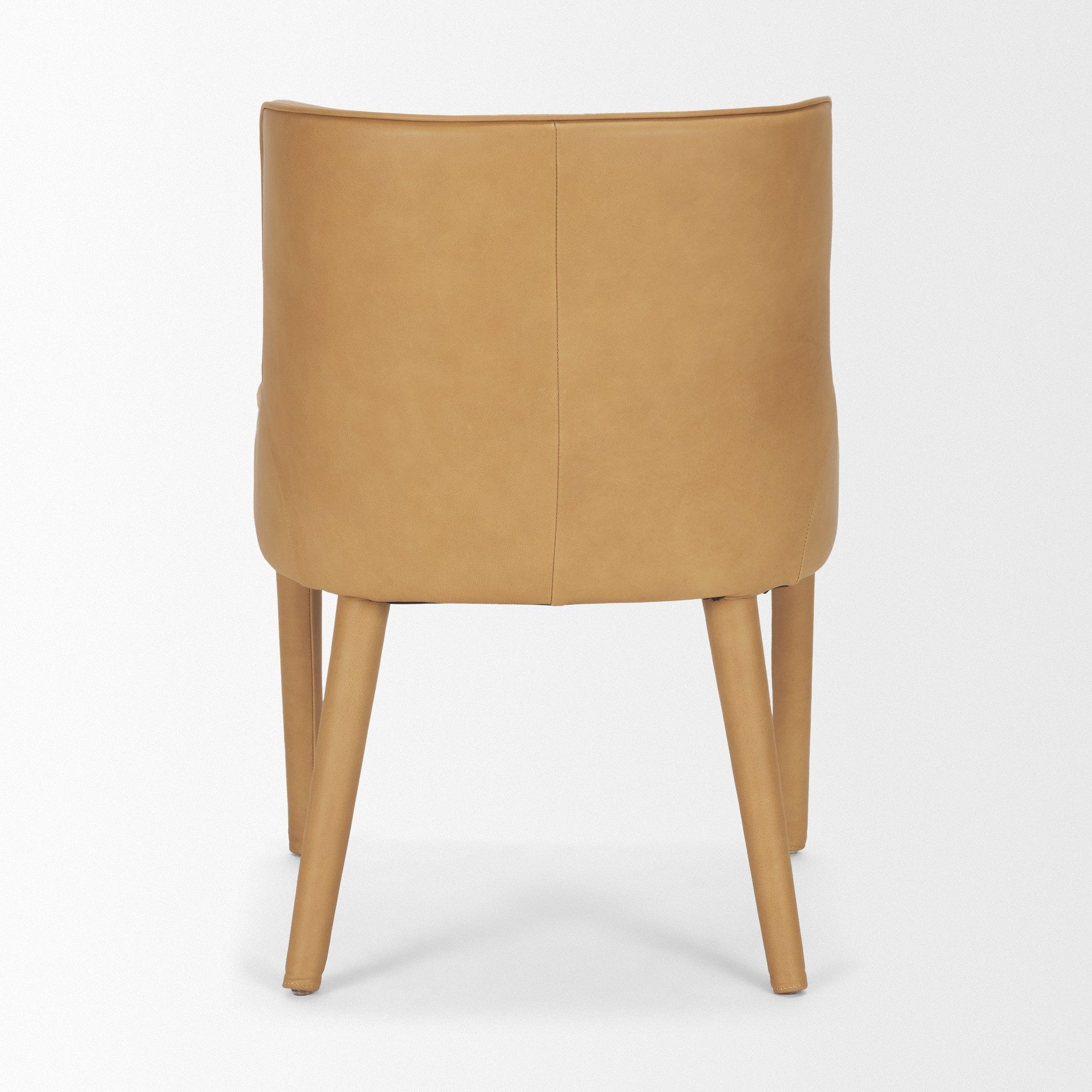 Nolan Slope Tan Leather Dining Chair