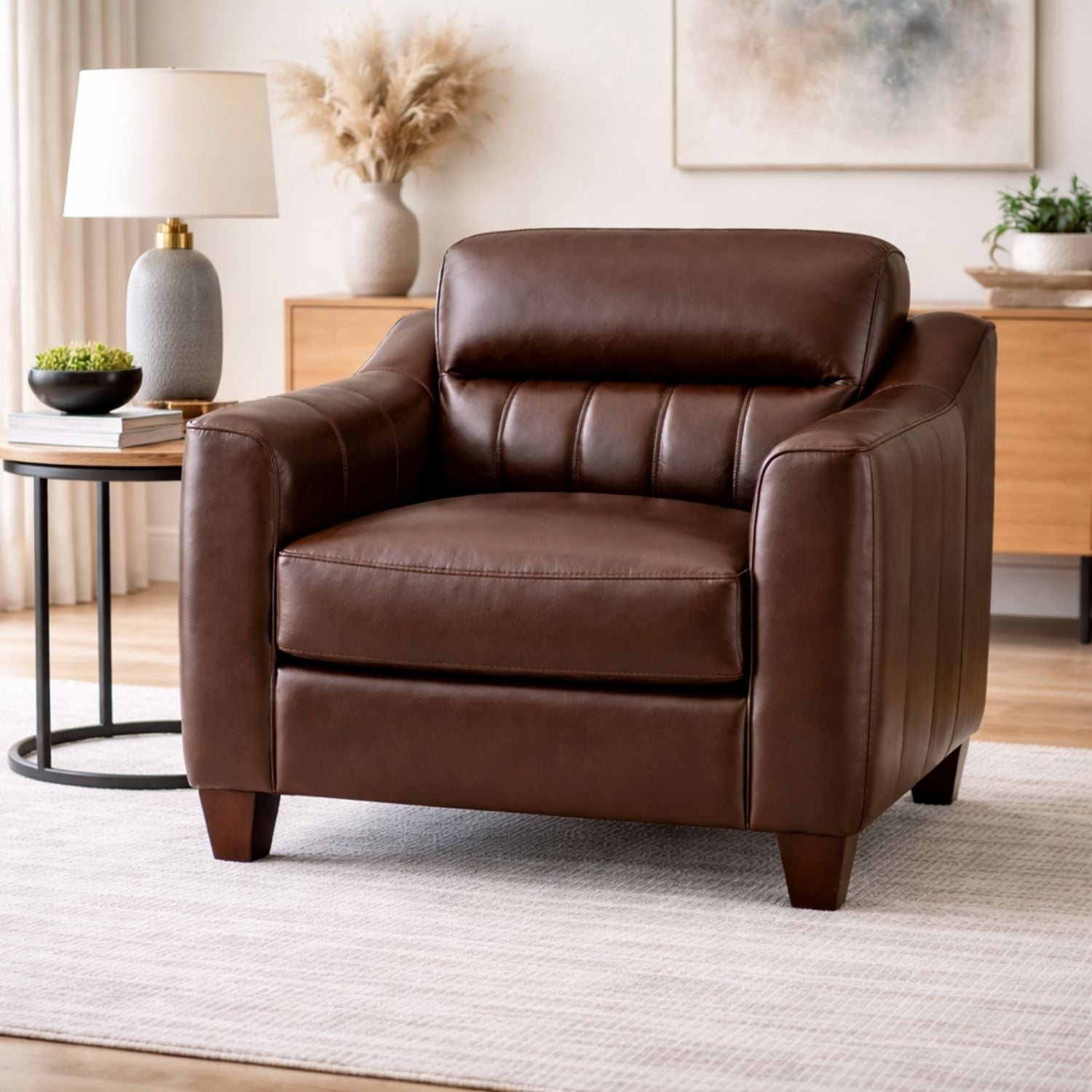 Nolan Genuine Leather Accent Chair