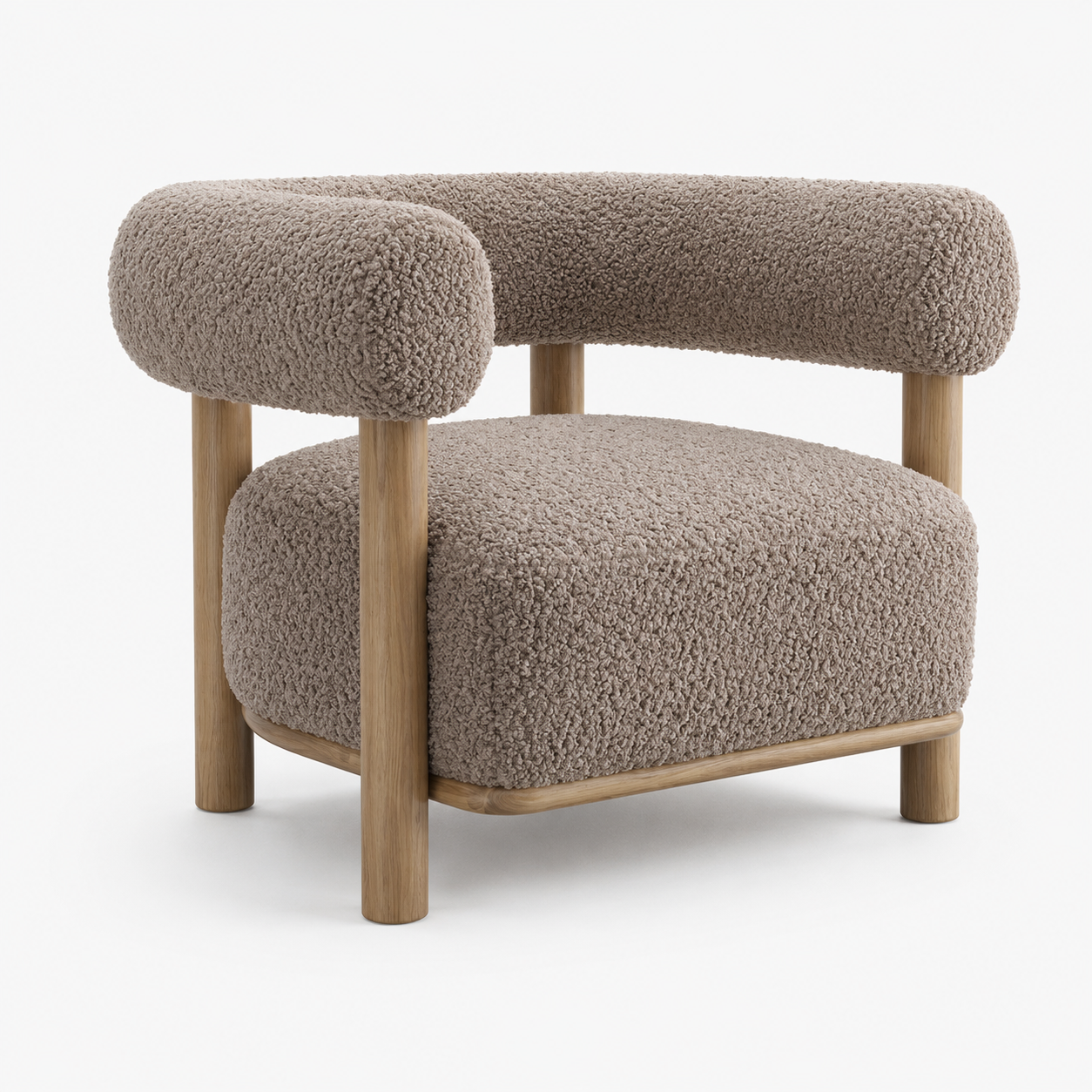 Odelle Modern Upholstered Accent Chair with Ash Wood Legs