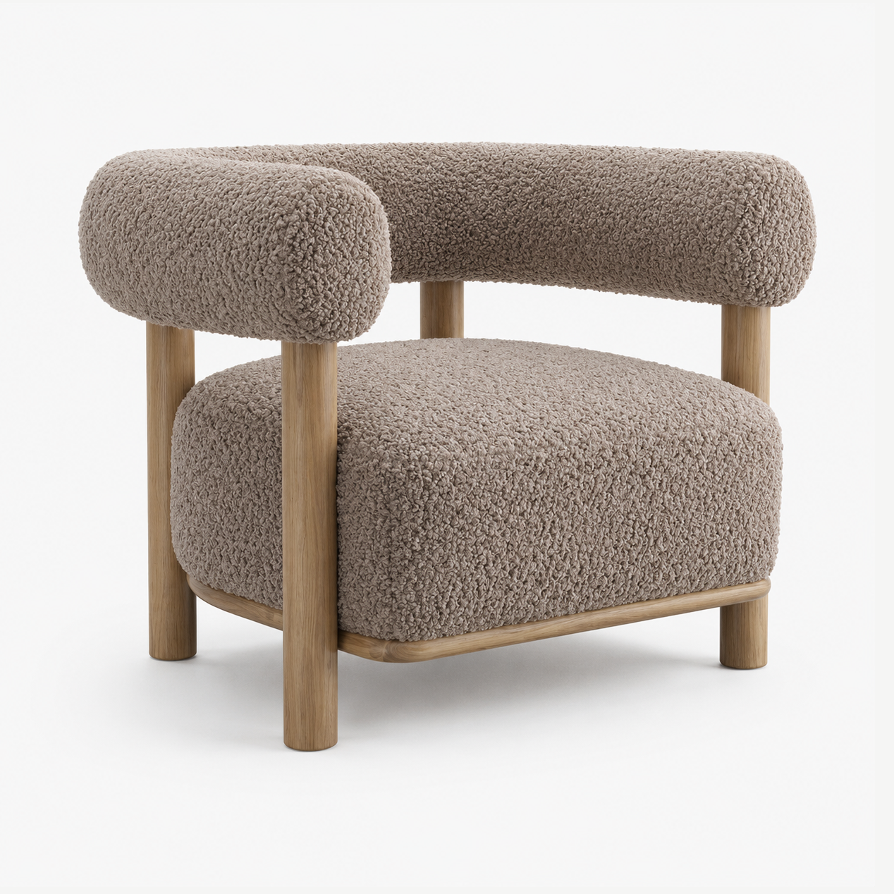 Odelle Modern Upholstered Accent Chair with Ash Wood Legs