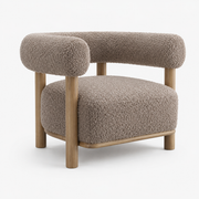 Odelle Modern Upholstered Accent Chair with Ash Wood Legs