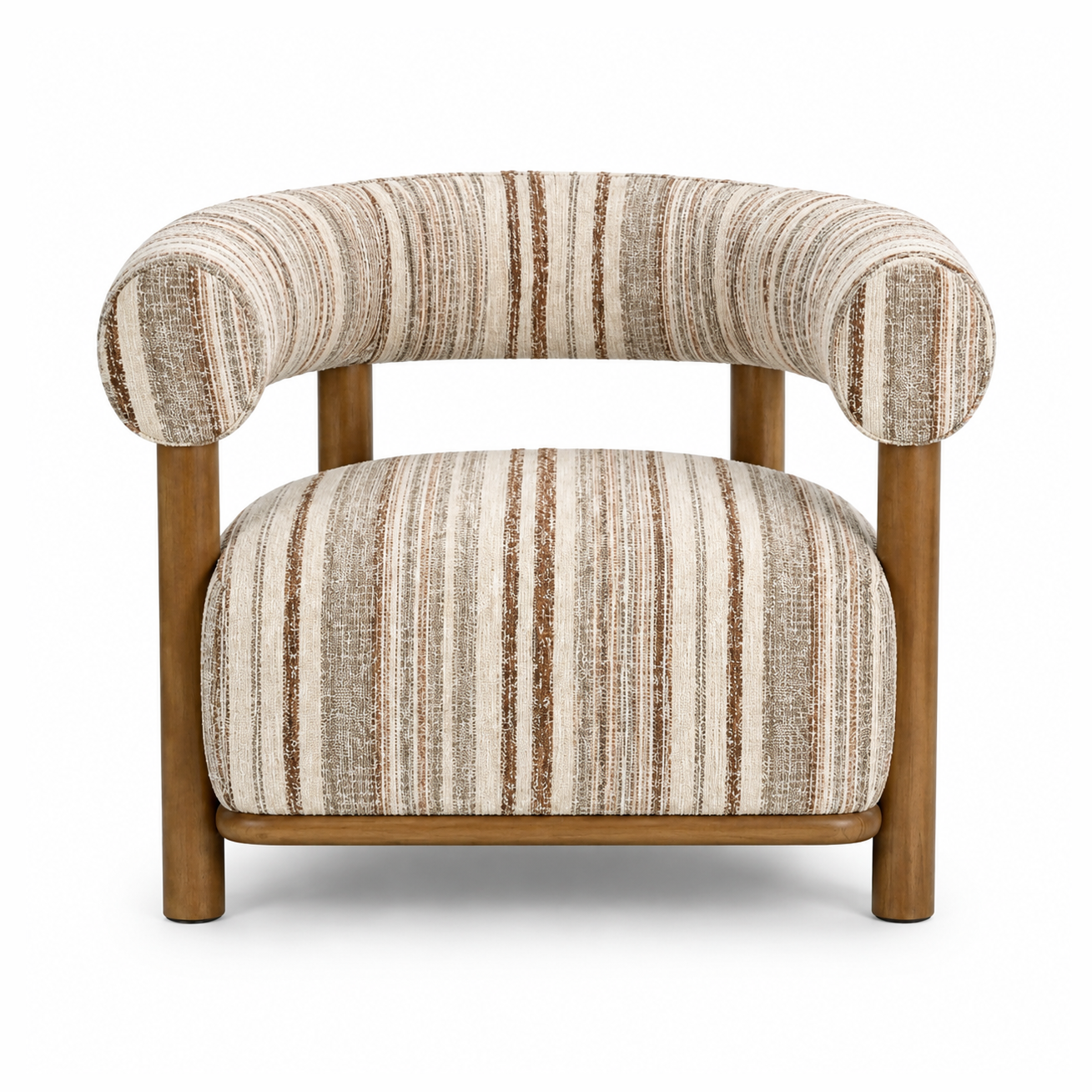 Odette Striped Upholstered Accent Chair – Taupe