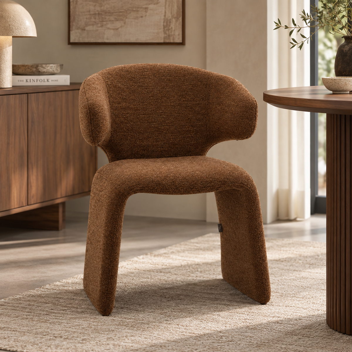 Oriana Modern Upholstered dining Chair – Roasted Chestnut