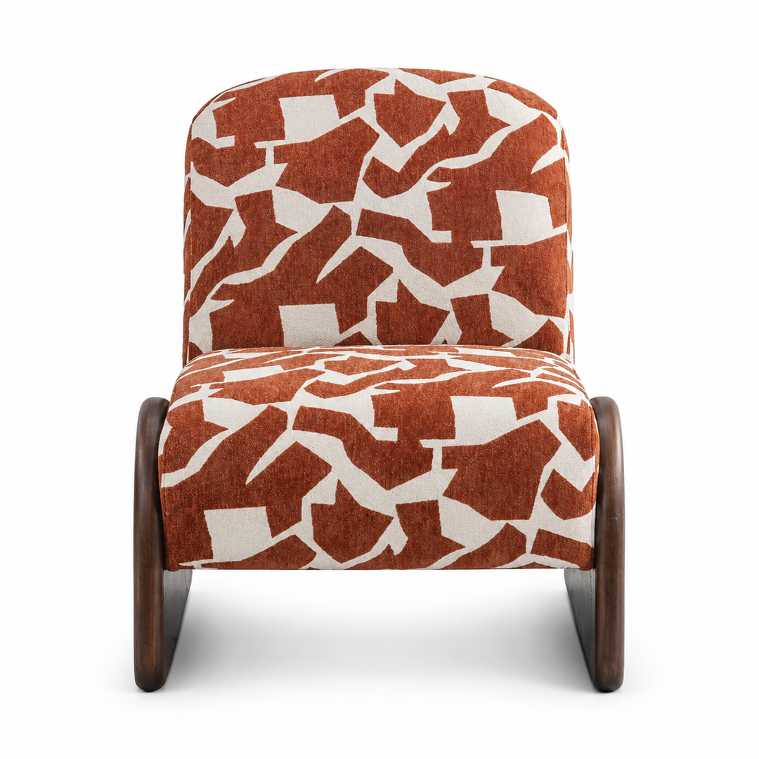 Orlino Modern Upholstered Armchair with Solid Ash Wood Legs