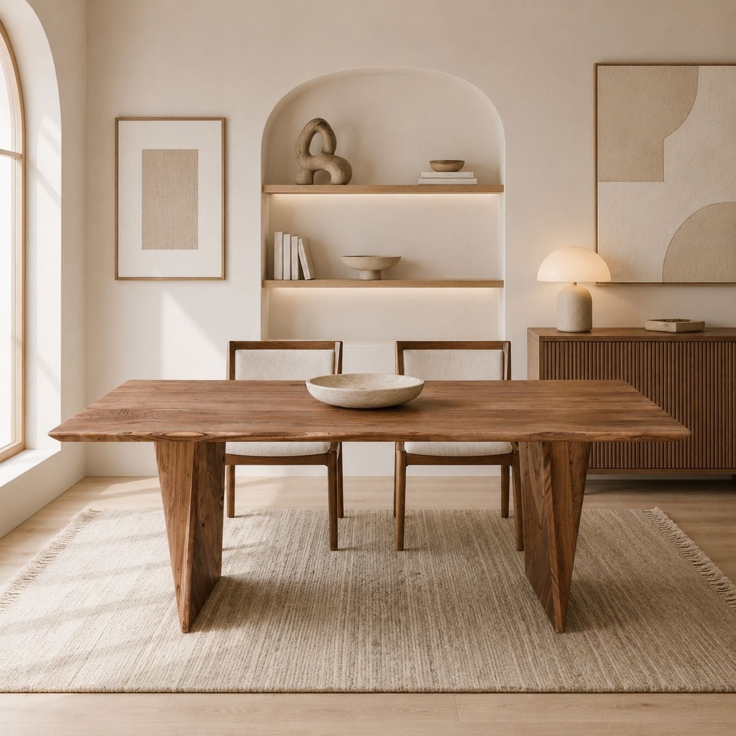 Oxford Solid Wood Angled Leg Dining Table