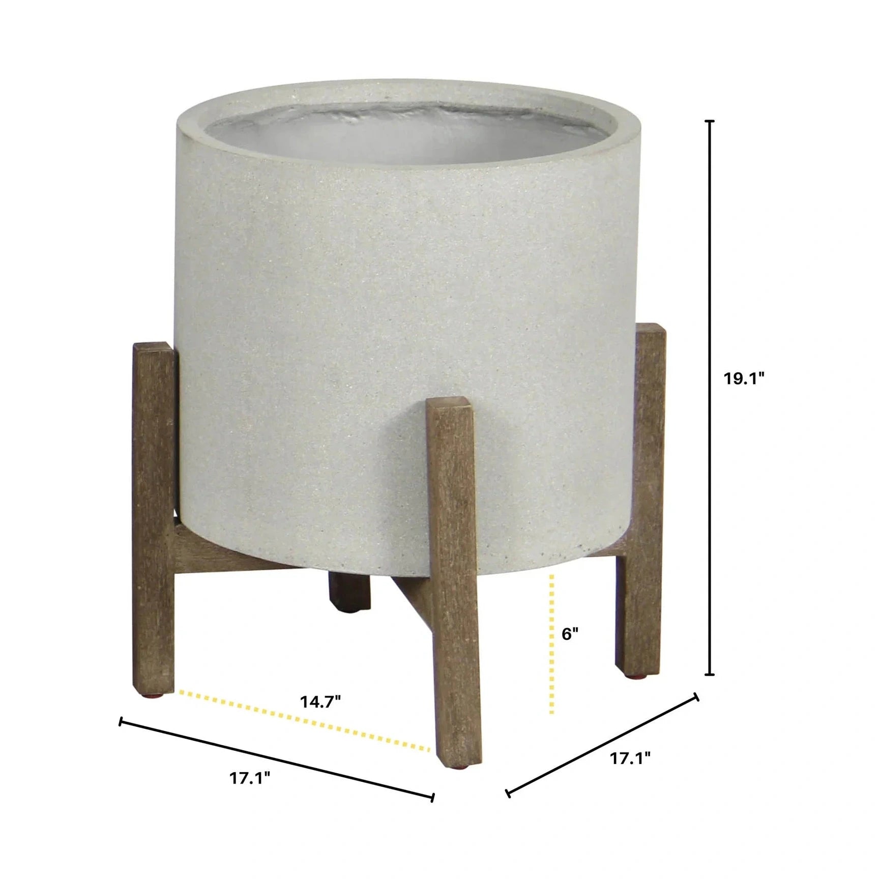 Zerith Round Standing Pot Stone