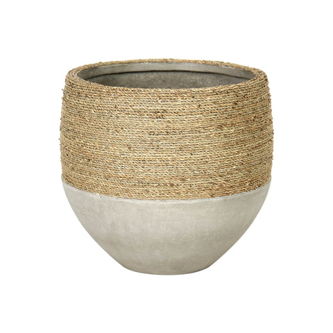 Nature Grass and Concrete Pot