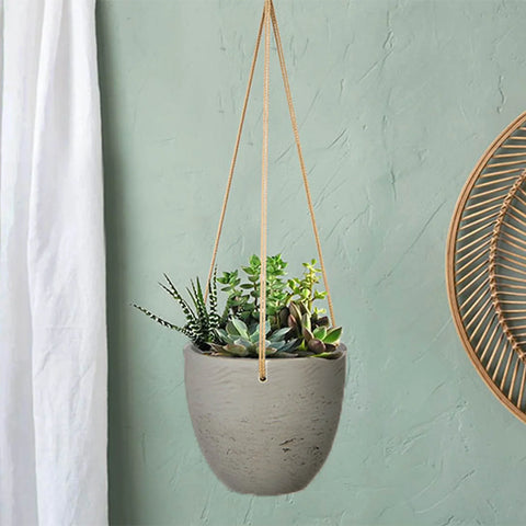 Classic Hanging Pot - Cement Grey