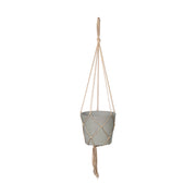 Lorien Hanging Pot With Netting - Cement Grey