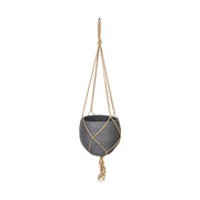 Lorien Hanging Pot With Netting - Charcoal Grey