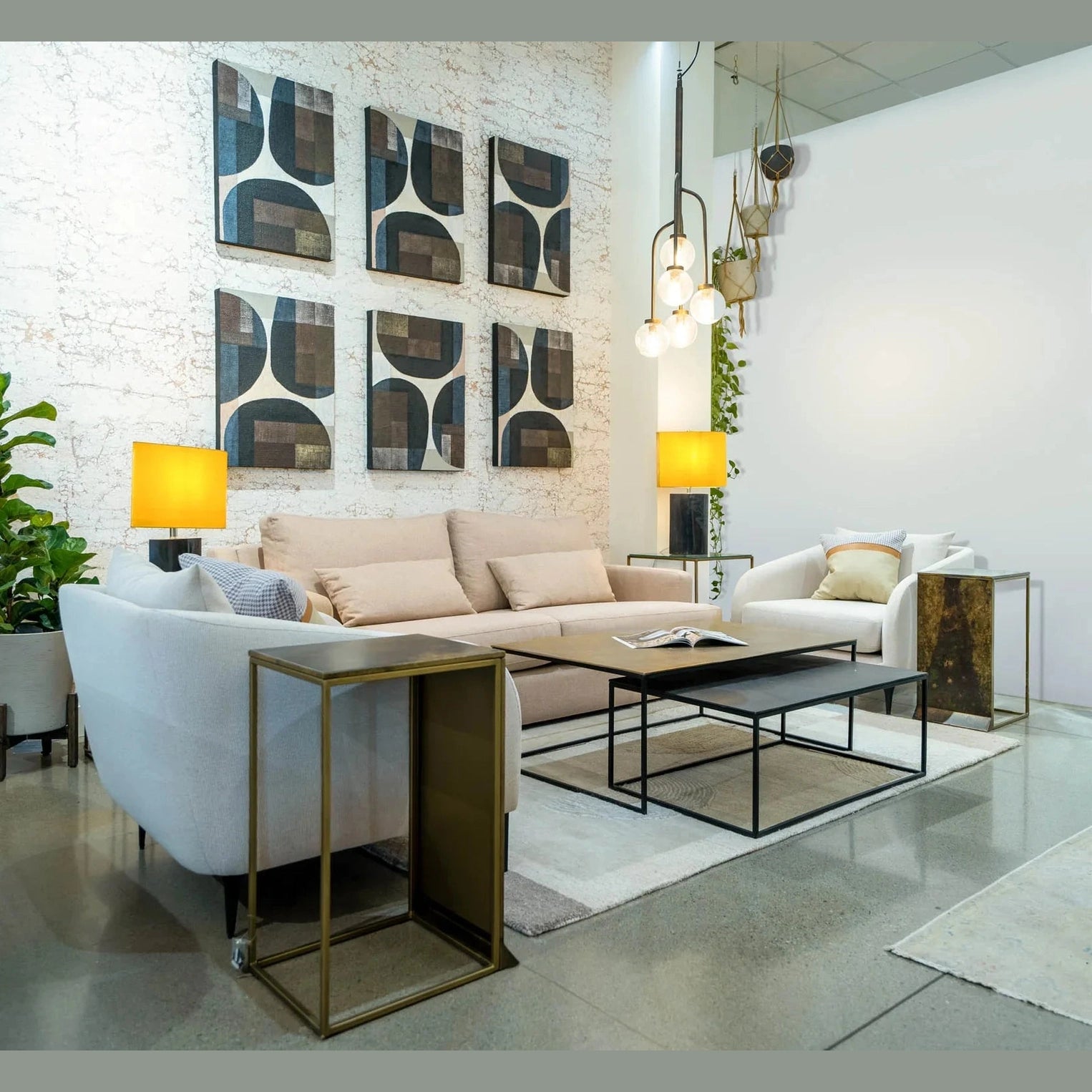 Lorien Hanging Pot With Netting - Charcoal Grey