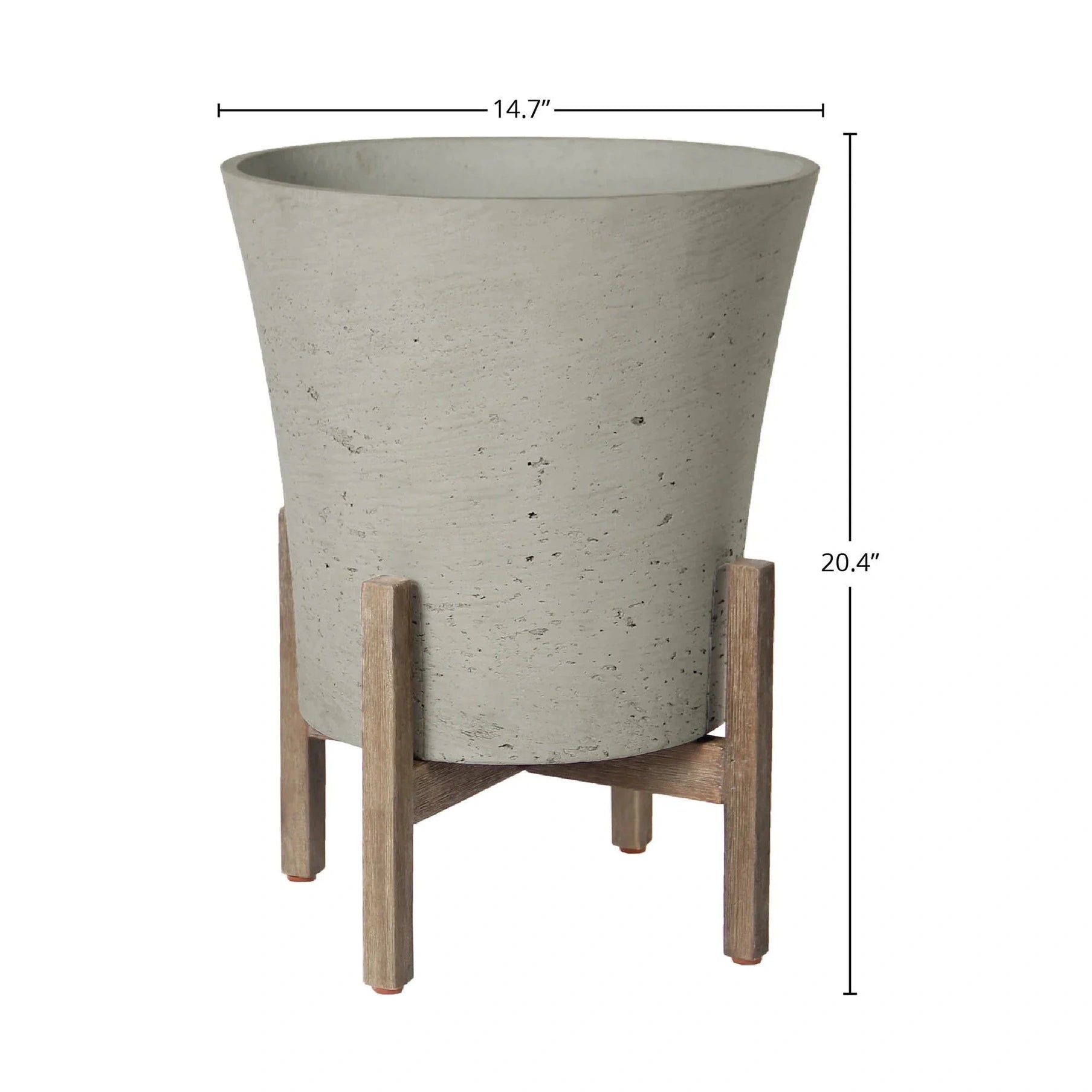 Zerith Tapered Standing Pot - Cement Grey