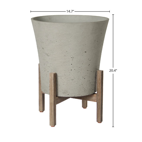 Patio Tapered Standing Pot - Cement Grey