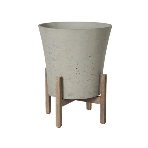Patio Tapered Standing Pot - Cement Grey