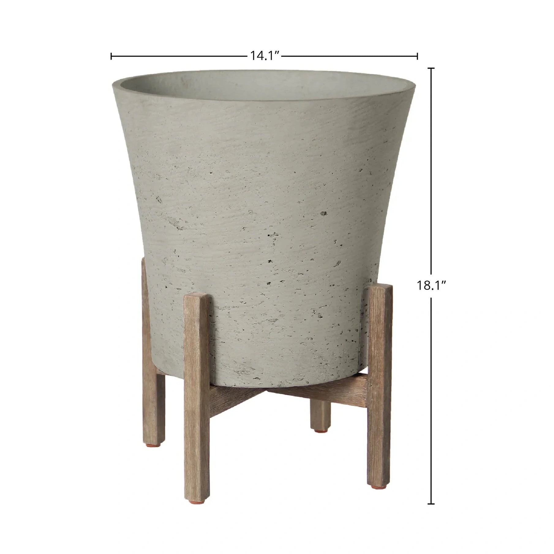 Zerith Tapered Standing Pot - Cement Grey