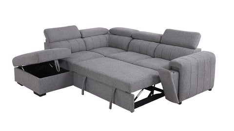 Triston Sleeper Sectional - Believe Grey