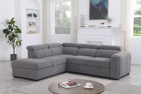 Triston Sleeper Sectional - Believe Grey