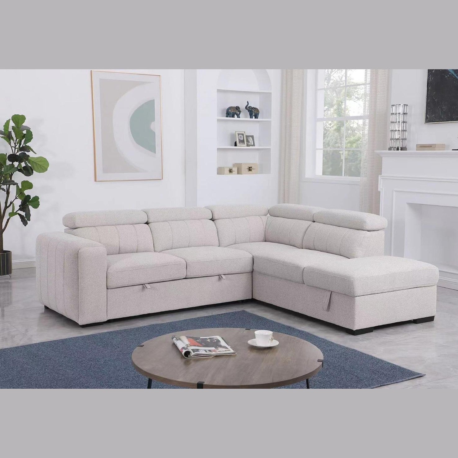 Triston Sleeper Sectional - Fritillary