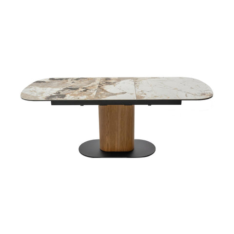 Soren Glossy Ceramic-Top Extension Dining Table