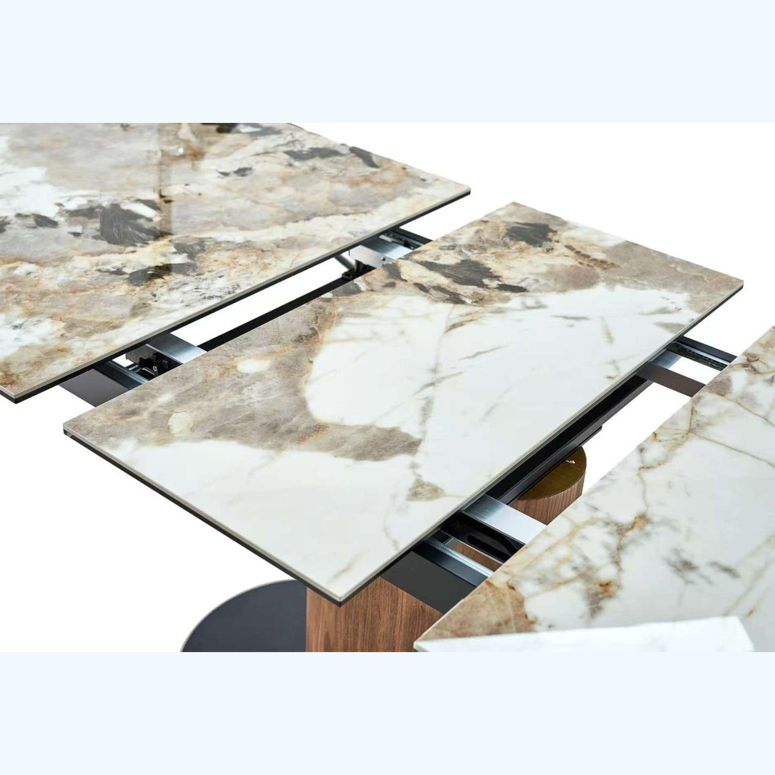 Soren Glossy Ceramic-Top Extension Dining Table