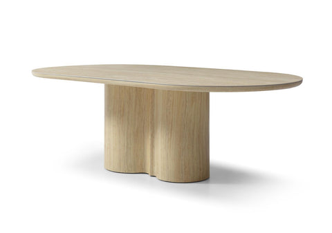 Pasco Wooden Base and Matt Finish Ceramic Top Dining Table