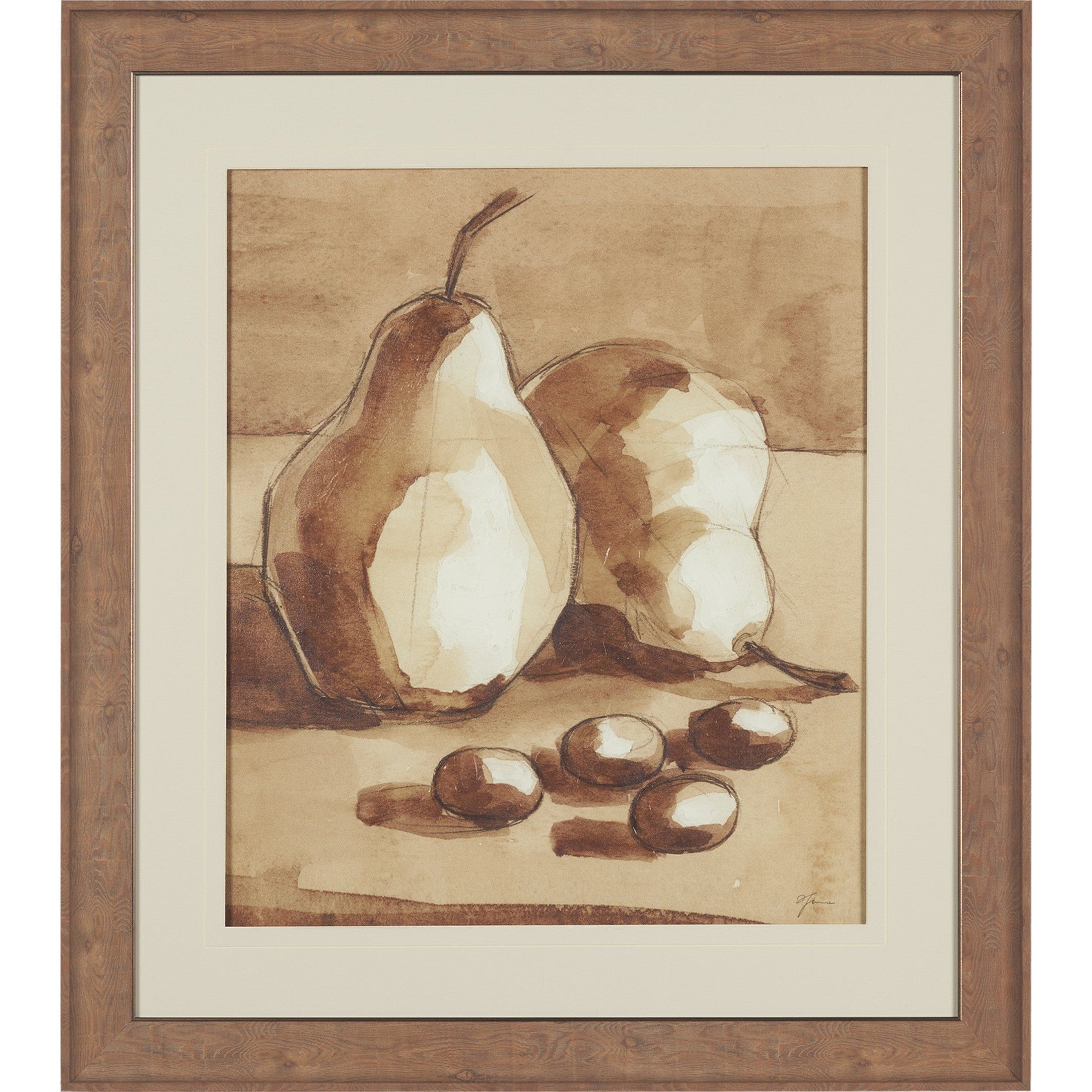 Pear Study Framed Artwork Matted under Glass