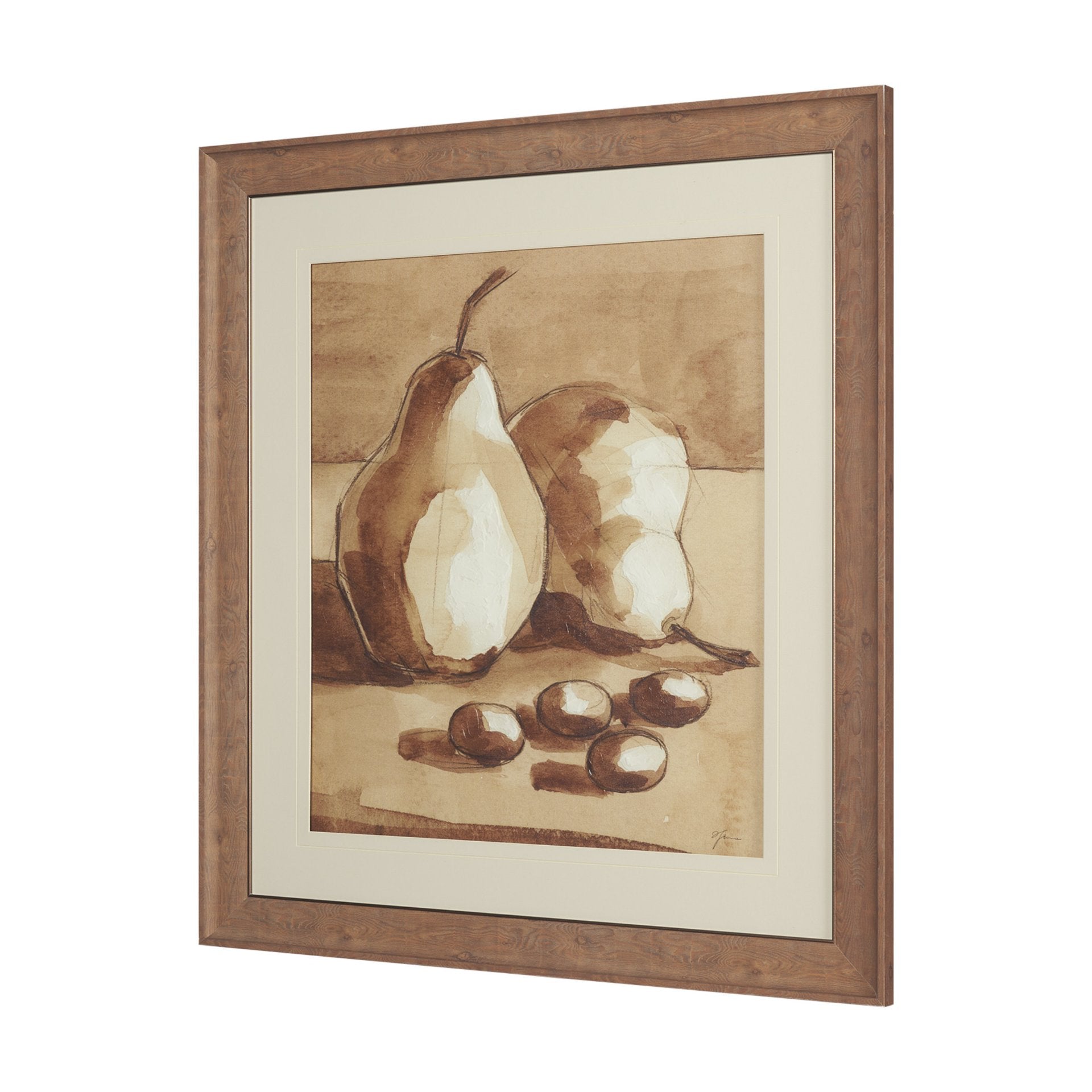 Pear Study Framed Artwork Matted under Glass