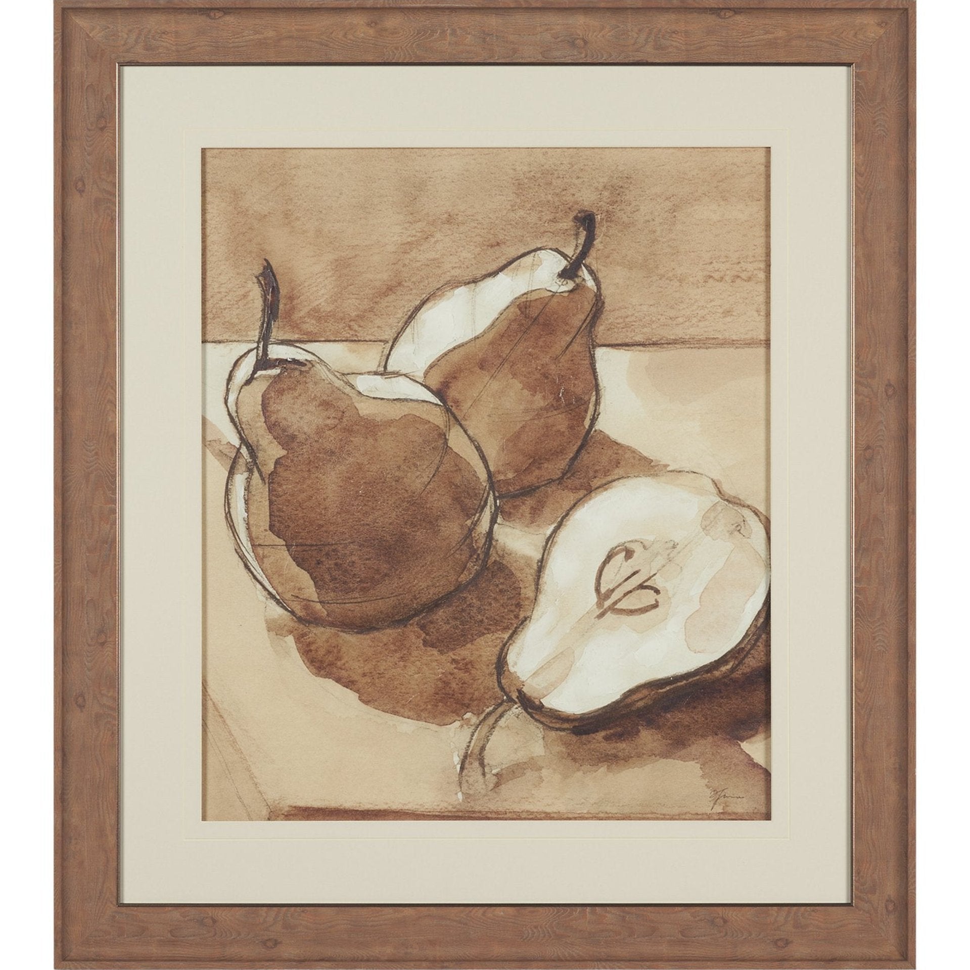 Pear Study Framed Artwork Matted under Glass