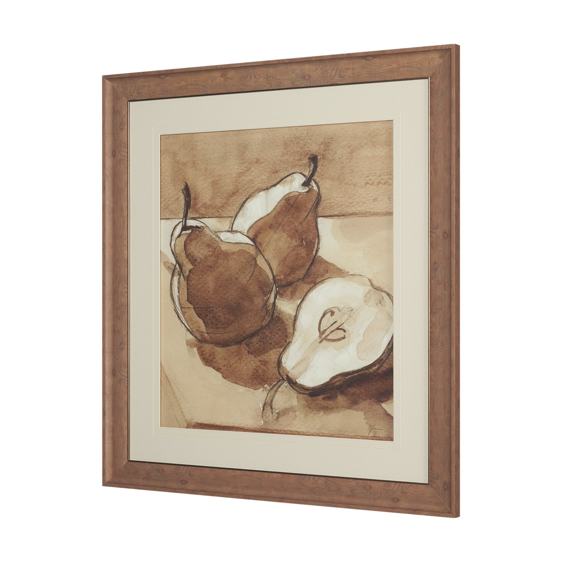 Pear Study Framed Artwork Matted under Glass