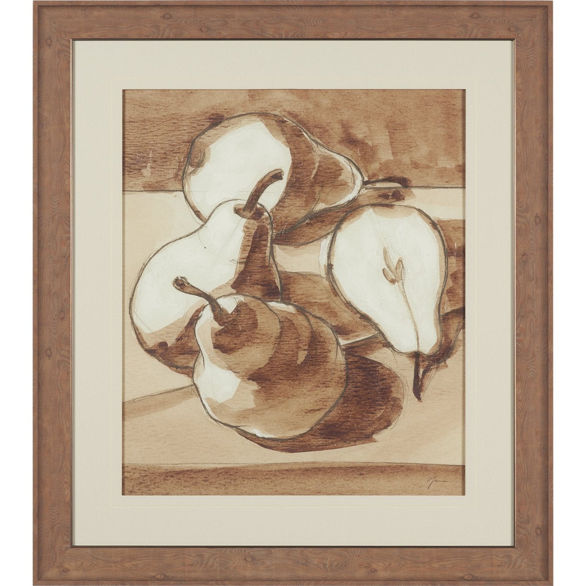 Pear Study Framed Artwork Matted under Glass