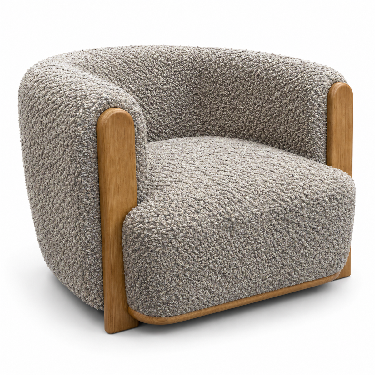 Leonie Sculptural Accent Chair – Pebble Boucle