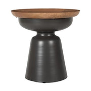 Rey Mango Wooden Side Table with Metal Legs