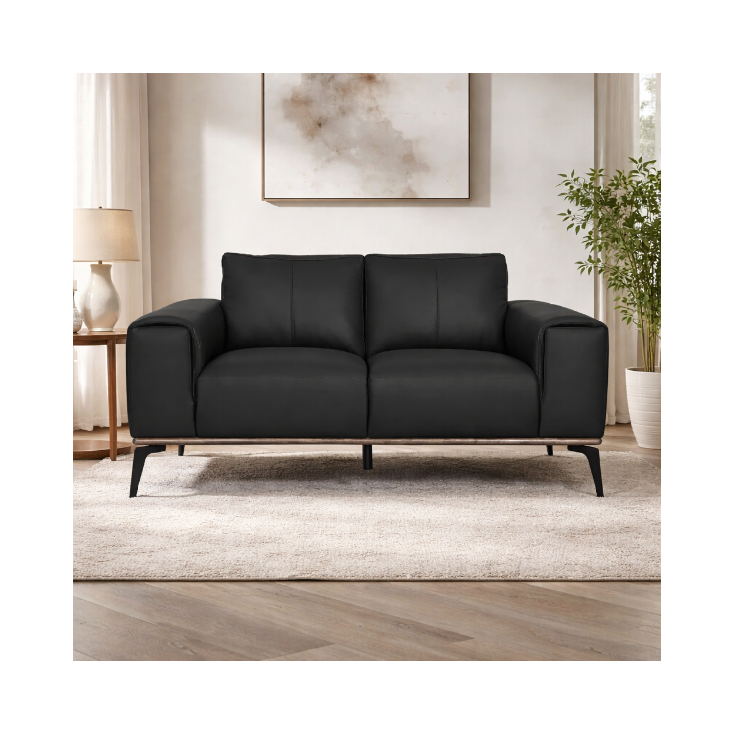 Pietro Genuine Leather Loveseat