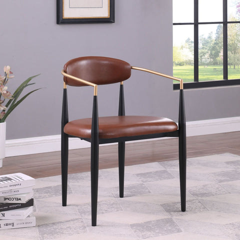 Pilla Faux Leather Dining Chair - Brown