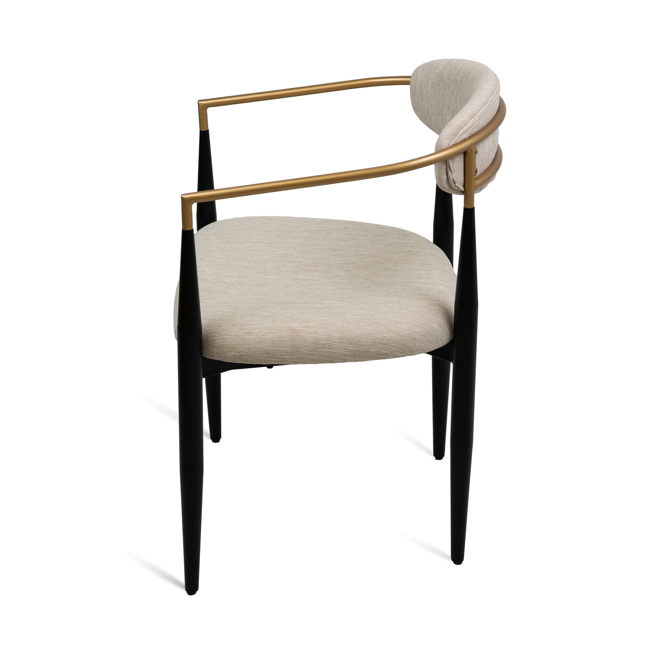 Pilla Dining Chair - Gold Arms - Beige
