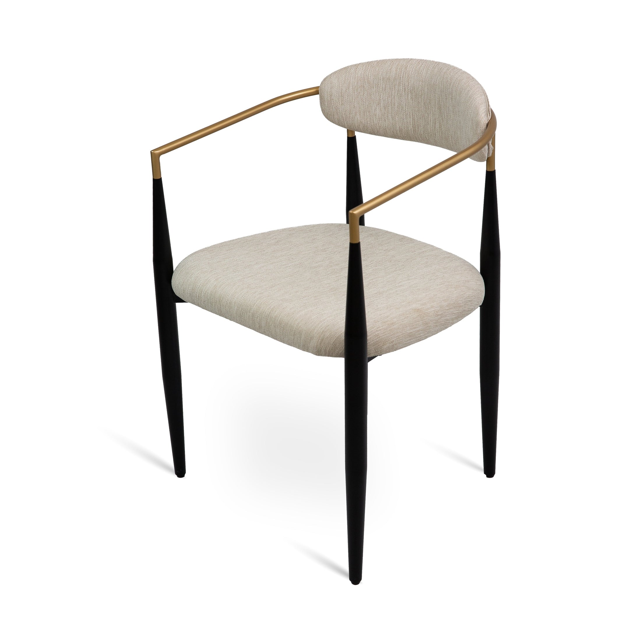 Pilla Dining Chair - Gold Arms - Beige