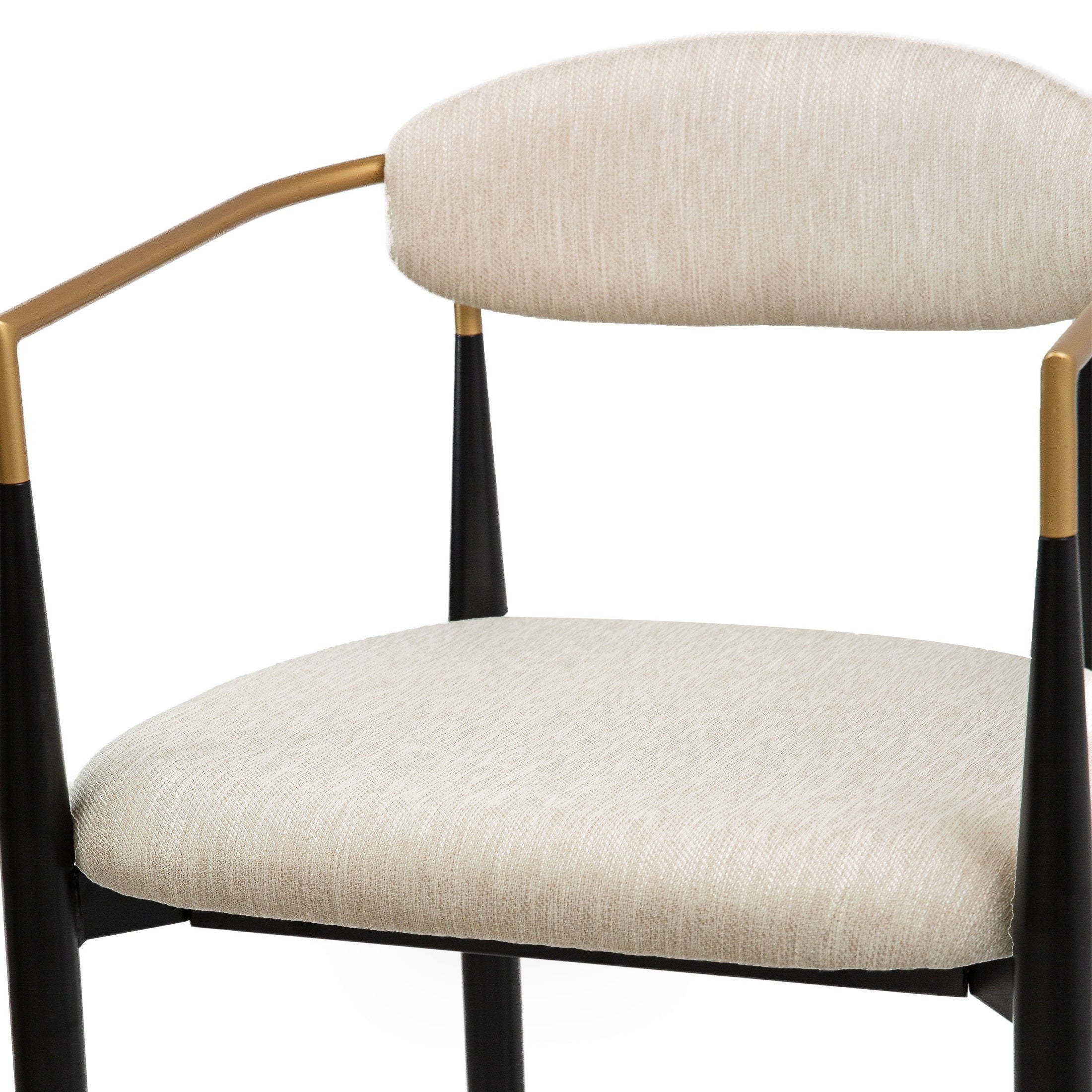 Pilla Dining Chair - Gold Arms - Beige