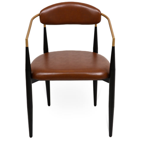 Pilla Faux Leather Dining Chair - Brown