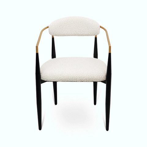 Pilla Dining Chair - Modern & Contemporary - White Boucle