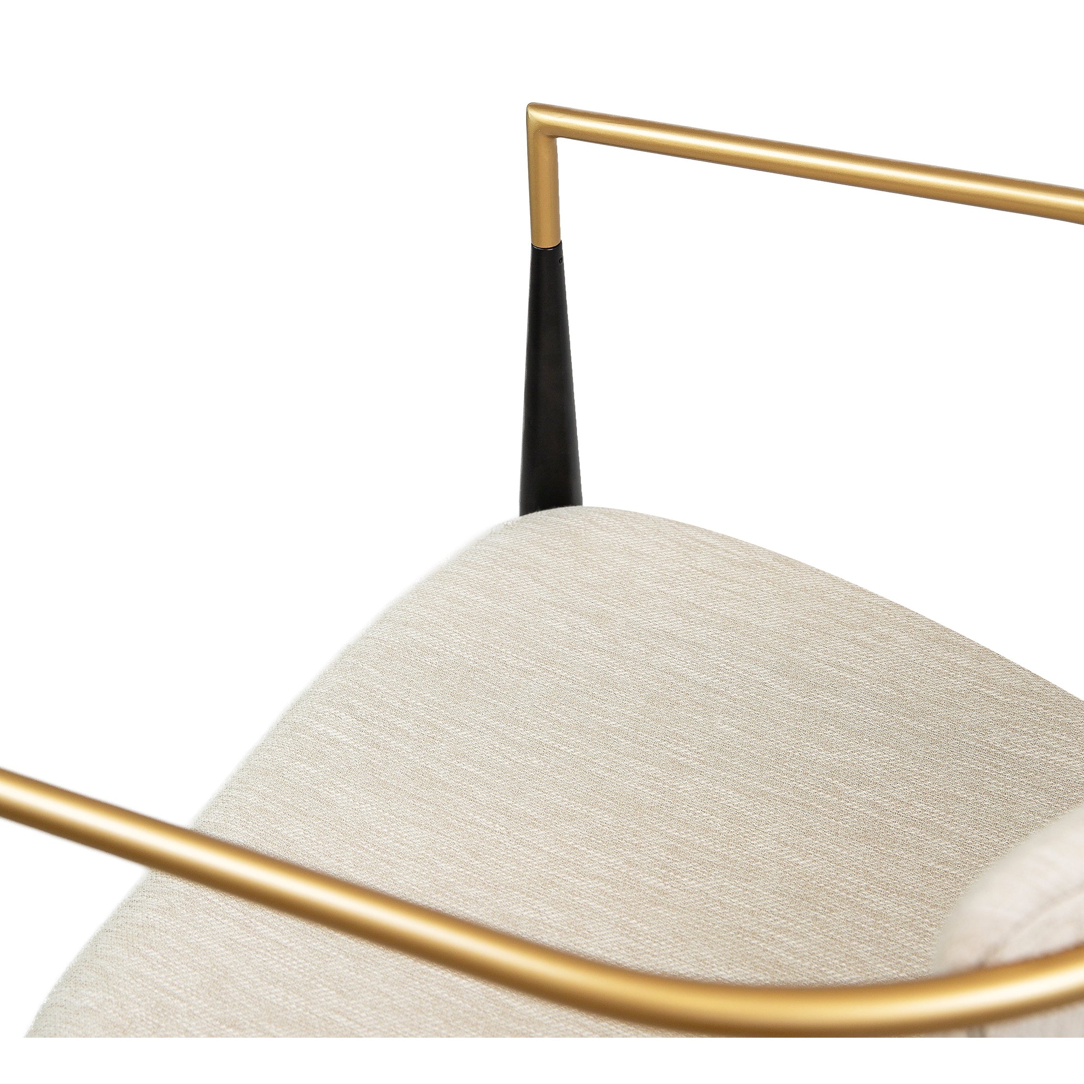 Pilla Dining Chair - Gold Arms - Beige