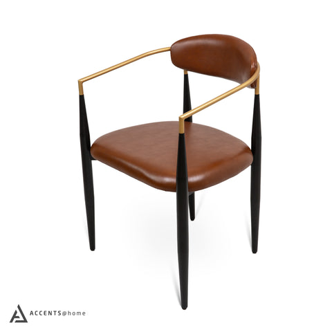 Pilla Dining Chair - Modern & Contemporary - Brown Faux Leather