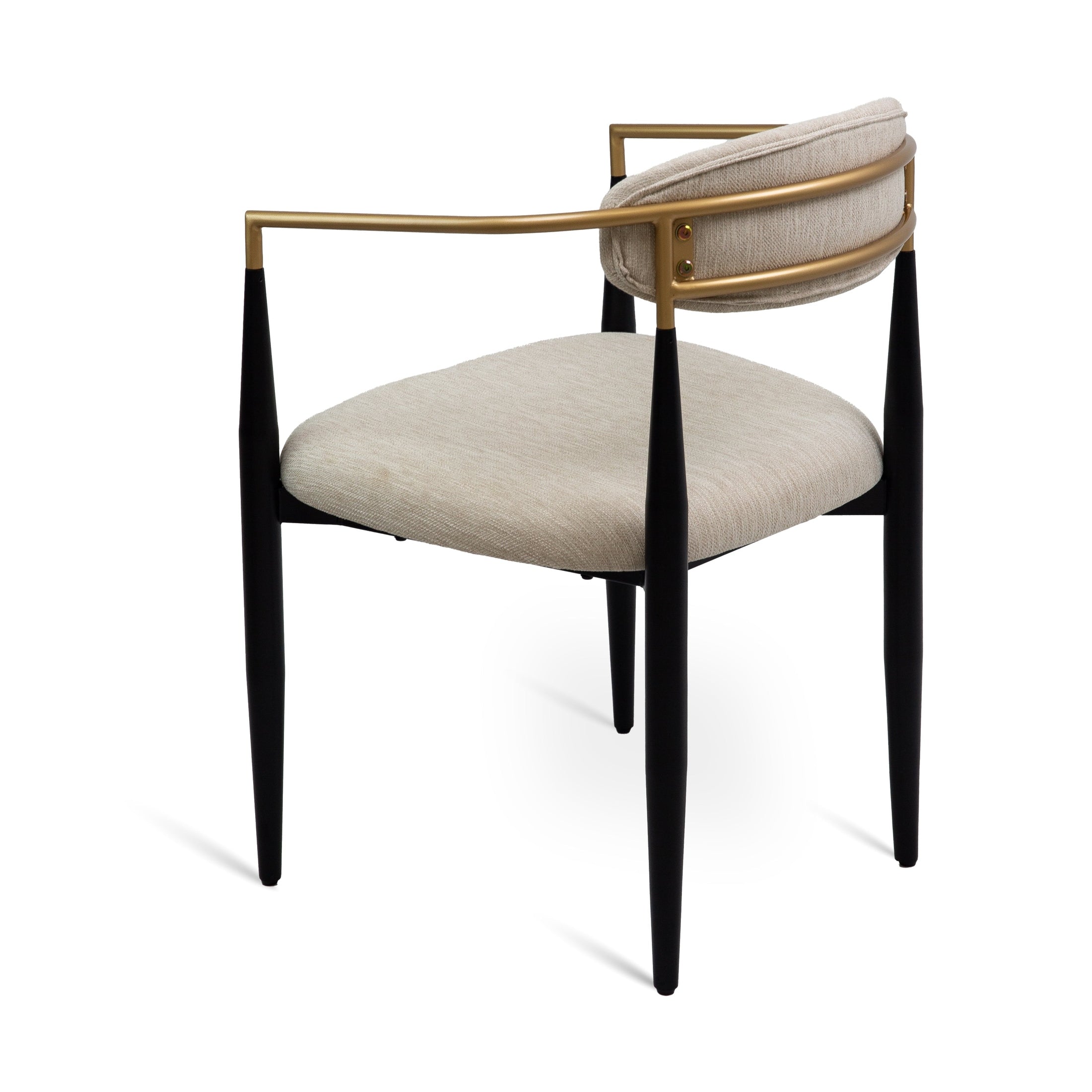 Pilla Dining Chair - Gold Arms - Beige