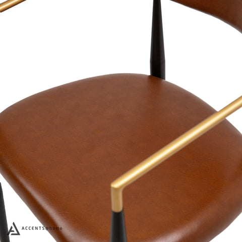 Pilla Dining Chair - Modern & Contemporary - Brown Faux Leather