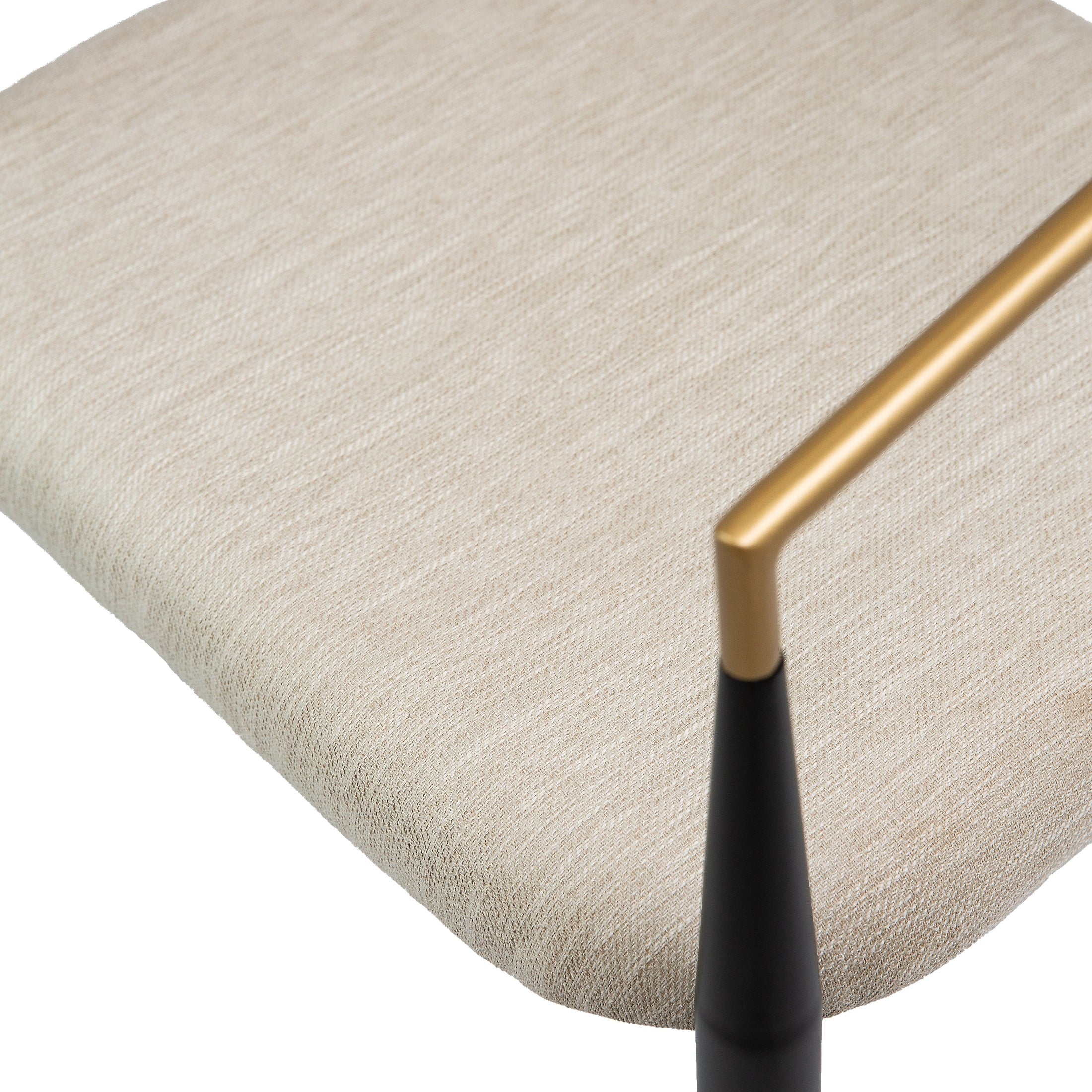 Pilla Dining Chair - Gold Arms - Beige